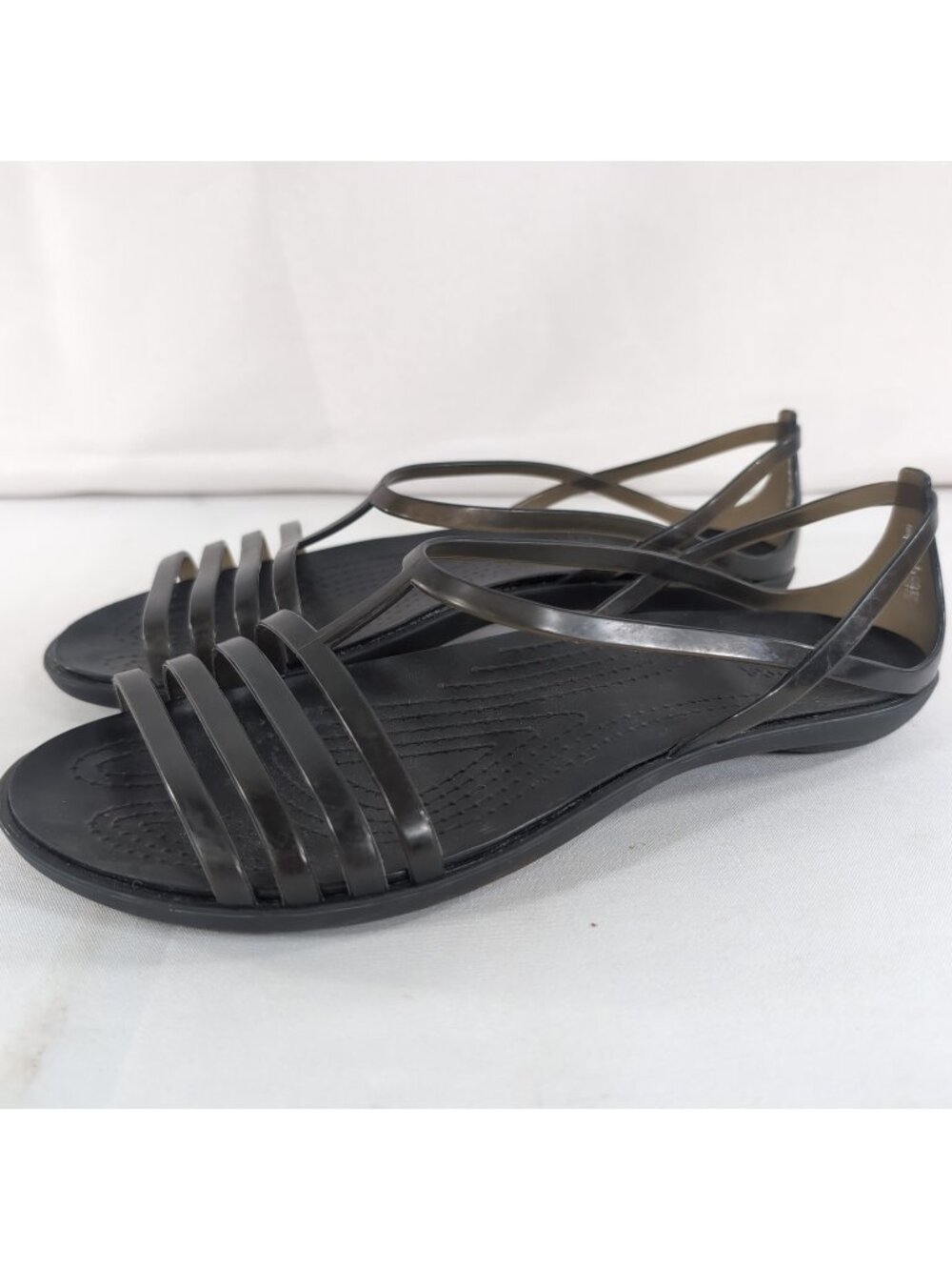 Crocs Isabella W Women's 9 Black Jelly Sandals Strappy 202465 Comfort Shoes